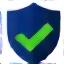 Shield with a green checkmark indicating certification
